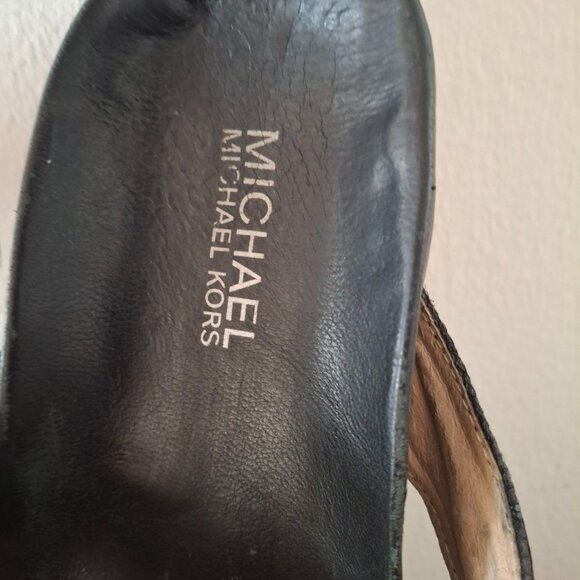 Michael Kors Black Logo Thong Flip Flop Sandals - Women's US 7M - Picture 2 of 6